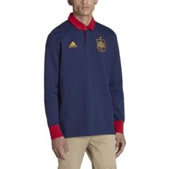 ADIDAS Langärmeliges Polo-Shirt Espagne Lifestyler 2022/23 -ADIDAS Verkäufe adidas he8897 4 apparel on model front view white