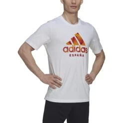 ADIDAS Grafisches T-Shirt Espagne 2022/23 -ADIDAS Verkäufe adidas he8908 4 apparel on model front view white