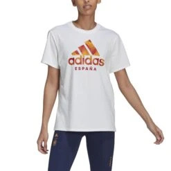 ADIDAS T-Shirt Frau Espagne 2022/23 13 ADIDAS T-Shirt Frau Espagne 2022/23 -ADIDAS Verkäufe adidas he8914 4 apparel on model front view white