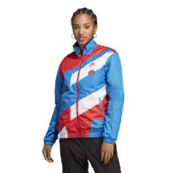 ADIDAS Trainingsjacke Frau Bayern Munich Anthem -ADIDAS Verkäufe adidas ht8836 6 apparel on model walking view white