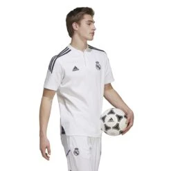 ADIDAS Polo-Shirt Real Madrid Condivo 2022/23 -ADIDAS Verkäufe ha2606 6 apparel on model walking view white