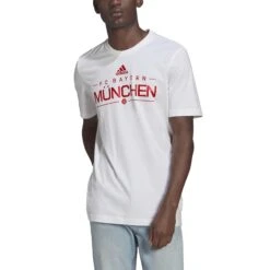 ADIDAS T-Shirt Fc Bayern Munich Graphic 2022/23 -ADIDAS Verkäufe hg1241 4 apparel on model front view white